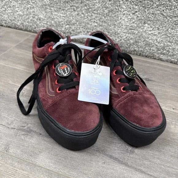 Disney x VANS Old Skool Stackform Shoes Poison Apple Mahogany Women's 6.5 NEW - Picture 3 of 8